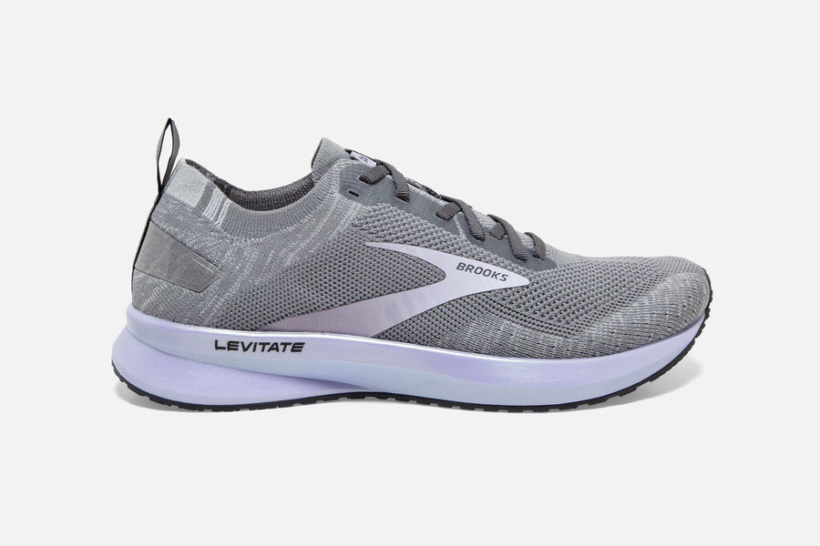 Brooks Levitate 4 Road Running Shoes - Womens - Grey/Purple - NL3850429